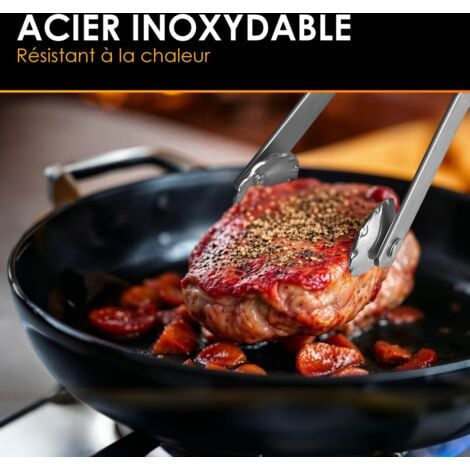 Pince barbecue inox à roulette  ustensile cuisine extérieure et intérieure  Pince BBQ à retourner Durandal Selection