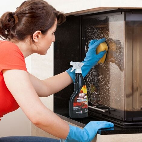 Nettoyant pour vitres d'insert en pulvérisateur  Surfaces en verre d'insert  ou de foyer de cheminée