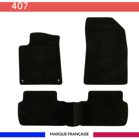 Tapis de voiture - Sur Mesure pour 407 / 407SW (2004 - 2012) - 3 pièces - Tapis de sol antidérapant pour automobile (1/4)