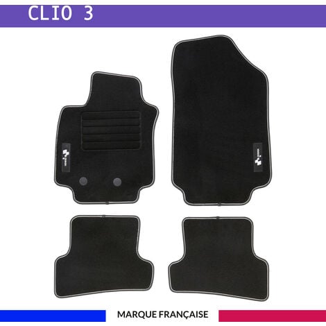 Tapis de voiture - Sur Mesure pour CLIO 3 (2005 - 2014) - 4 pièces - Tapis  de sol antidérapant pour automobile