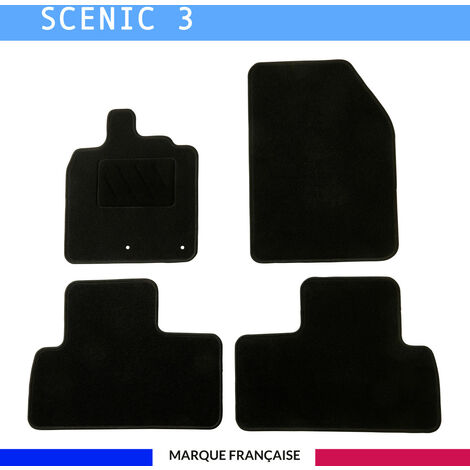 Tapis de voiture sur mesure pour Renault Scenic 3 (2009-2016) – 4 pièces – Antidérapant AUTOGRIP® – Installation facile