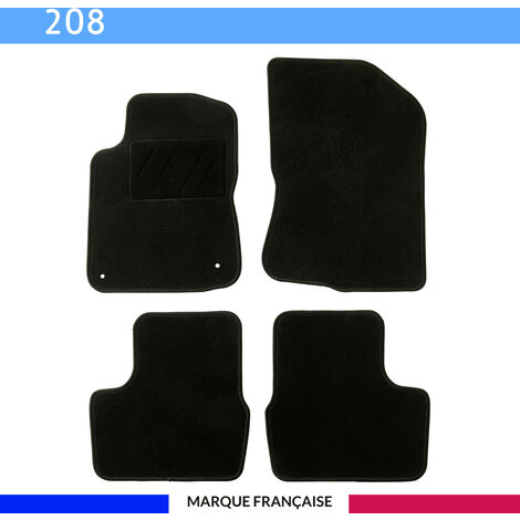 Tapis de voiture sur mesure pour Peugeot 208 (2012-2019) – Lot de 4 pièces – Antidérapant AUTOGRIP® – Installation facile avec clips d'origine