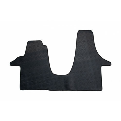 Tapis de voiture utilitaire - Sur Mesure pour VOLKSWAGEN Transporter (Dès 09/2009) - 1 pièce - Tapis de sol antidérapant pour utilitaire - Souple - 100% Caoutchouc (1/5)