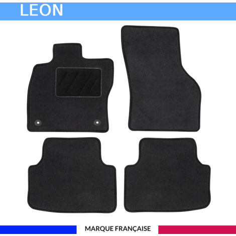 Tapis de voiture - Sur Mesure pour LEON (dès 11/2019) - 4 pièces - Tapis de sol antidérapant pour automobile (1/4)