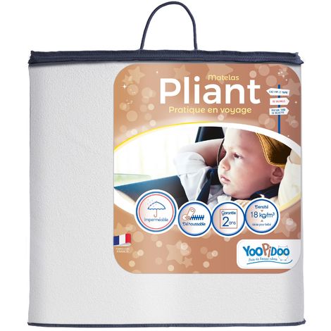 Yoopidoo Matelas De Voyage Bebe Pliant 60x1 Cm Impermeable Pliable Ideal Pour Couchage D Appoint Antiacariens