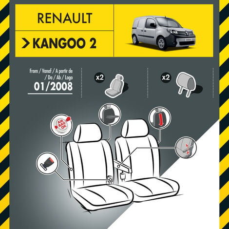 Housse Renault Kangoo utilitaire 3 places sur mesure en tissu
