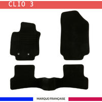 Tapis de voiture - Sur Mesure pour CLIO 3 (2005 - 2014) - 3 pièces - Tapis de sol antidérapant pour automobile