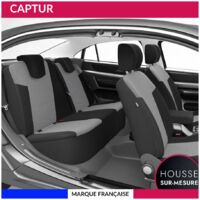 Housses de siège sur mesure pour CAPTUR (03/2013 à 11/2019) Housse Voiture / Auto d'intérieur Jeu complet en tissu