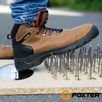 Foxter - Chaussures de sécurité | Mixte : Hommes et Femmes | Montantes | Imperméable | Cuir | S3 SRC 39 Marron - Marron