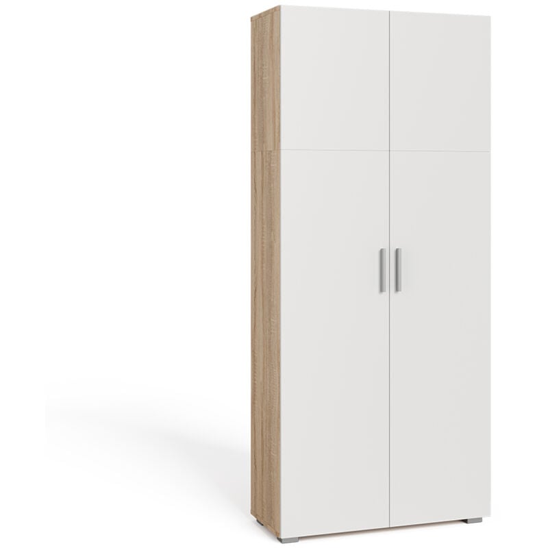 Étagère à dossiers Frank, Blanc/Sonoma, 80x182.4cm, Vicco