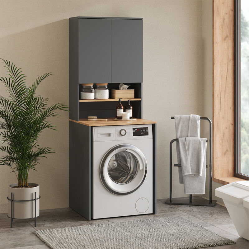 Meuble pour machine à laver Chêne sonoma 64x25,5x190 cm