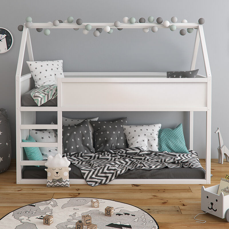 Pack ciel de lit + toit en bois pour lit cabane Kura Ikea –