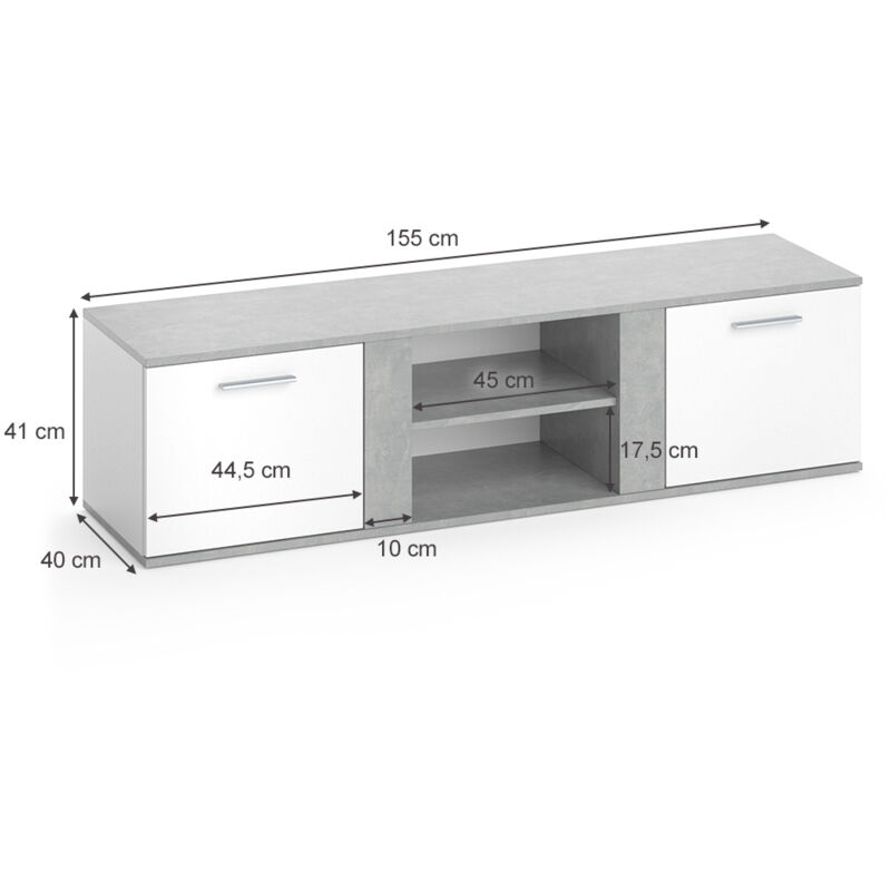 Meubles Bain Karen, Anthracite/blanc, 2 Pièces, Vicco