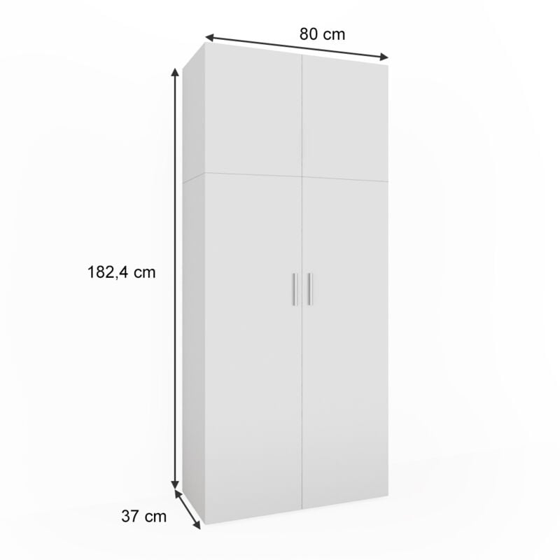 Étagère à dossiers Frank, Blanc, 80 x 182.4 cm, Vicco 2