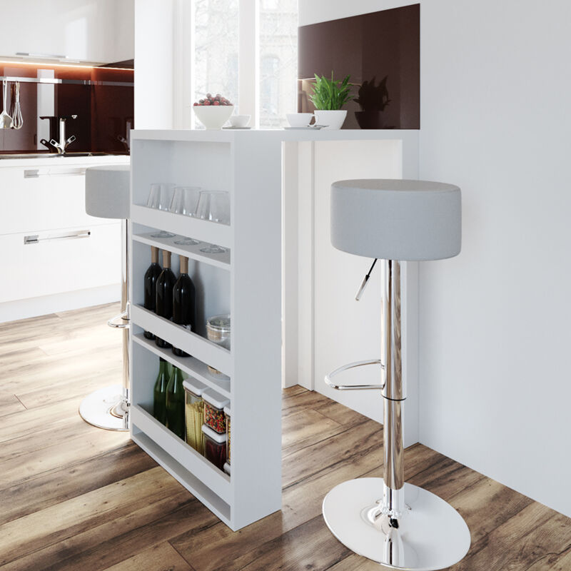 Acheter table de bar Vicco Venga en blanc avec tabouret