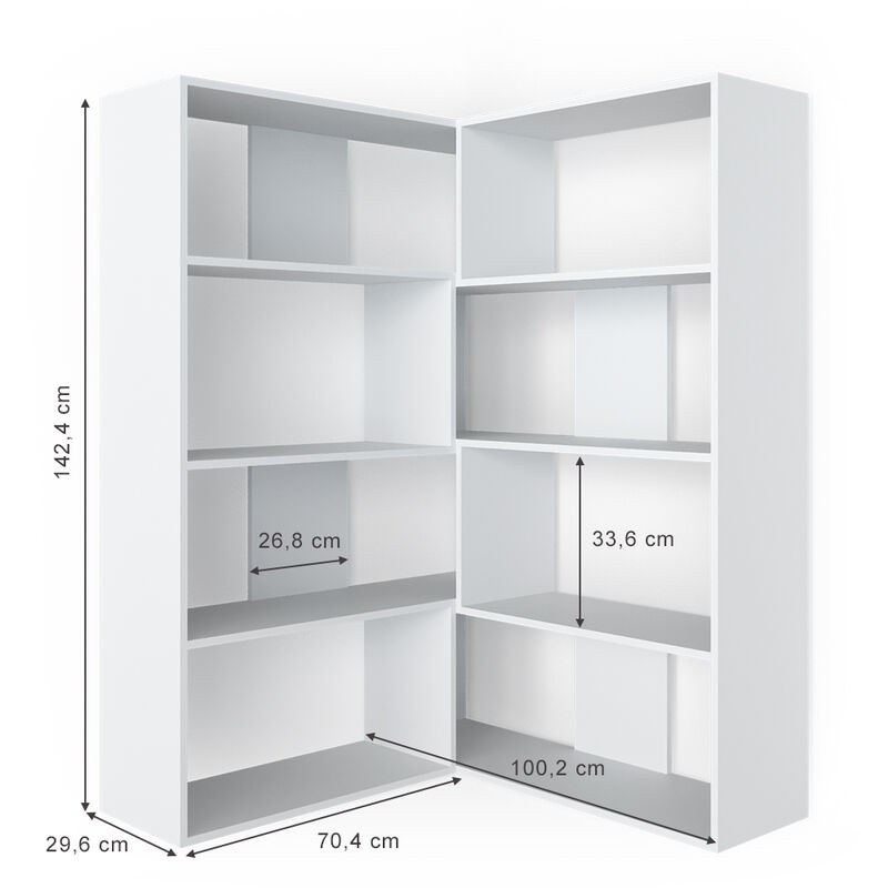 Caisson droit Largeur 638 mm, Blanc Mat