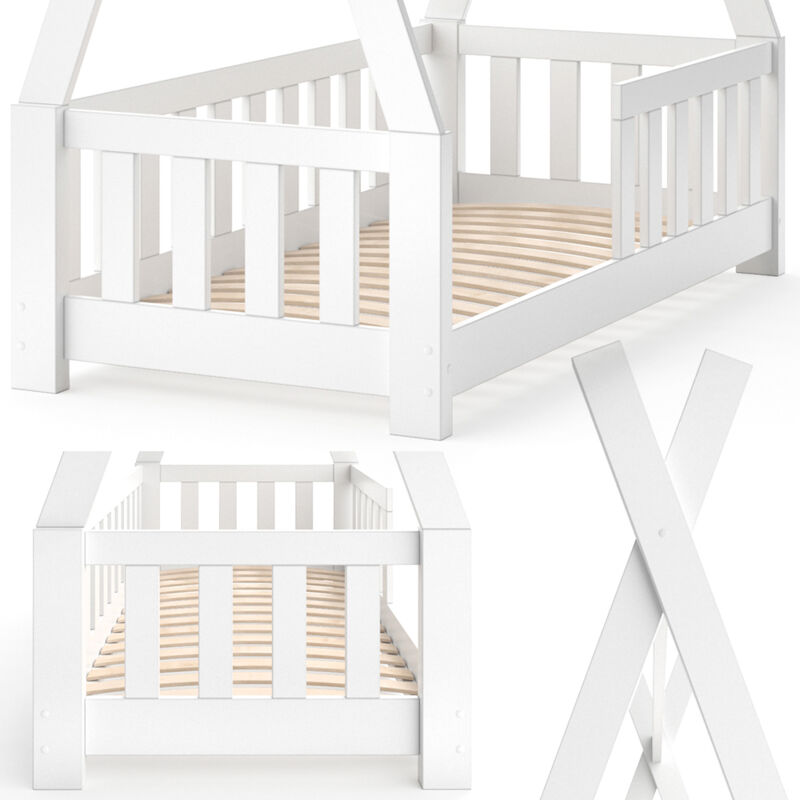 70 x 140 cm naturel avec jeté lit VitaliSpa Tipi Lit enfant lit tipi lit évolutif 