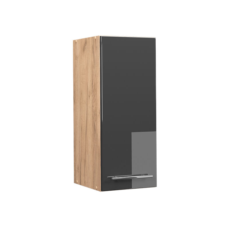Vicco Meuble De Cuisine R-Line, Noir Haute Brillance/Anthracite, 30 Cm Pt Chene 93130022