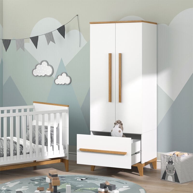 Armoire pour enfants Malia, Blanc, 70 x 186.8 cm, Vitalispa 3