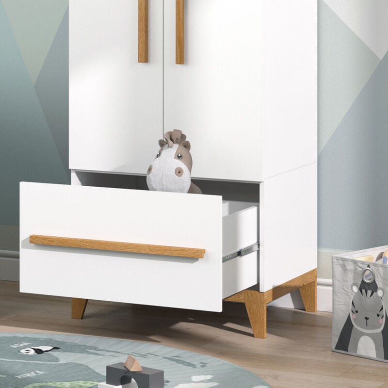 Armoire pour enfants Malia, Blanc, 70 x 186.8 cm, Vitalispa 4