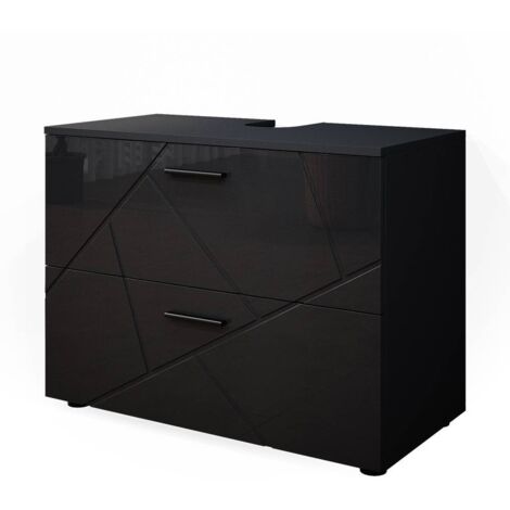 Meuble sous vasque simple Irma, Anthracite Haute brillance, 80 x 58.6 cm, Vicco