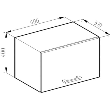 Elément haut de cuisine R-Line, Chêne de force doré, 60 cm J-Shape, plat, Vicco