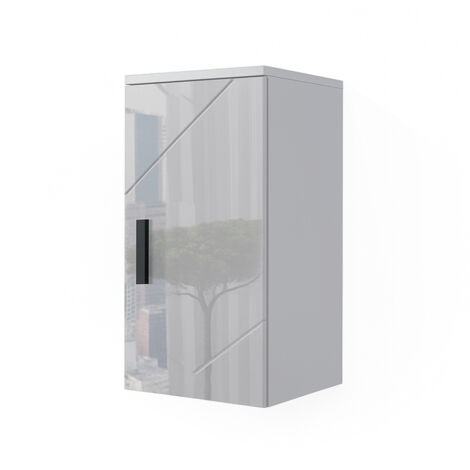 Armoire murale de salle de bain Irma, Blanc Haute brillance, 30 x 59 cm, Vicco