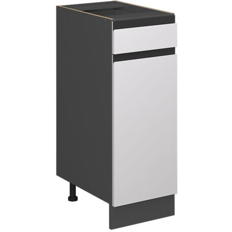 Meuble cuisine R-Line, Blanc, 30 cm J-Shape, sans plan de travail, Vicco