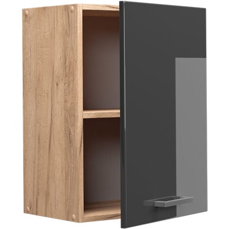 Elément haut de cuisine R-Line, Anthracite Haute brillance, 45 cm, Vicco