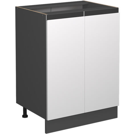 Meuble bas de cuisine R-Line, Blanc, 60 cm J-Shape, sans plan de travail, Vicco