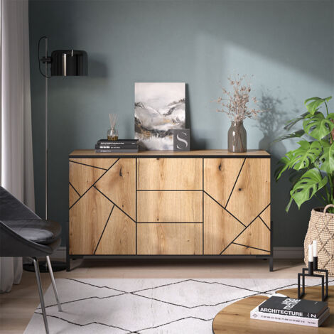 Commode avec tiroirs Hatto, Chêne, 124x69.6cm, Vicco
