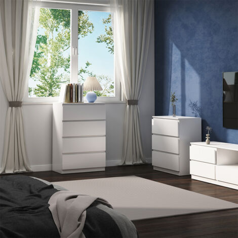 Commode avec tiroirs Calisto, Blanc, 70 x 102 cm, Vicco