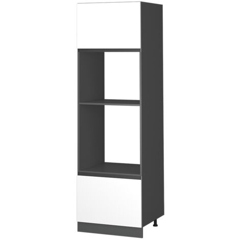 Armoire micro-ondes R-Line, Blanc, 60cm J-Shape, Vicco