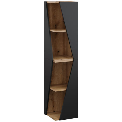 Meuble de rangement de salle de bain Benno, Anthracite, 31.6 x 70.5 cm avec 3 étagères, Vicco