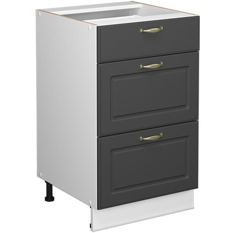 Meuble de rangement de salle de bain Fame-Line, Anthracite-or, 50 x 81.6 cm sans plan de travail, Vicco