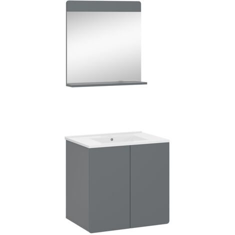 Ensemble de meubles de salle de bain Izan, Gris, 2 pièces, Vicco