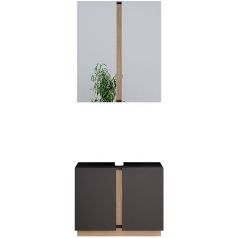Ensemble de meubles de salle de bain Gloria, Anthracite, 2 parties, Vicco