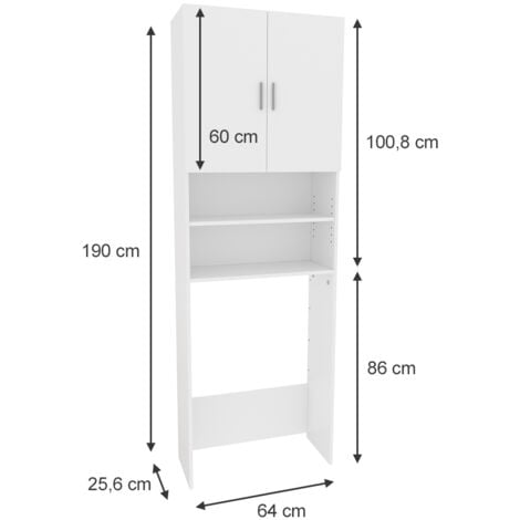 Vicco Armoire Machine à Laver Alf, Blanc/Chêne, 99 X 98 Cm Avec 2 Tiroirs