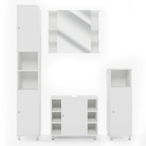 Ensemble de meubles de salle de bain Fynn, Blanc, 4 parties, Vicco