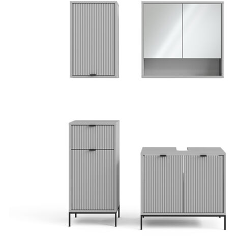 Ensemble de meubles de salle de bain Eliza, Gris, 4 parties, Vicco