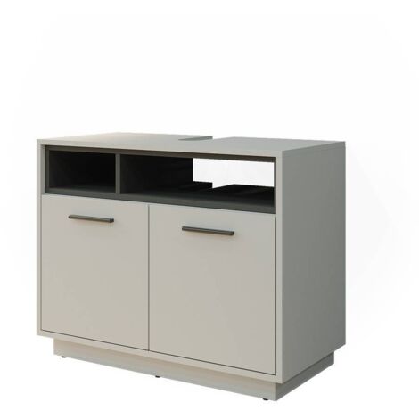 Meuble sous vasque simple Beatrice, Gris, 80 x 64 cm, Vicco