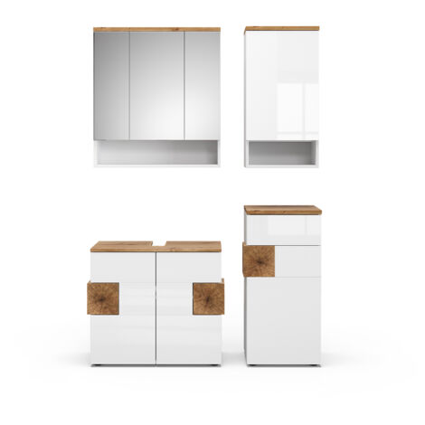 Ensemble de meubles de salle de bain Eden, Blanc, 4 parties, Vicco
