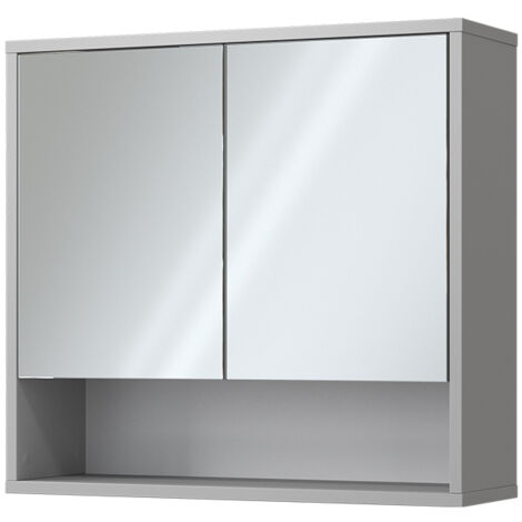 Armoire de toilette Eliza, Gris, 70x65cm avec 2 portes, Vicco