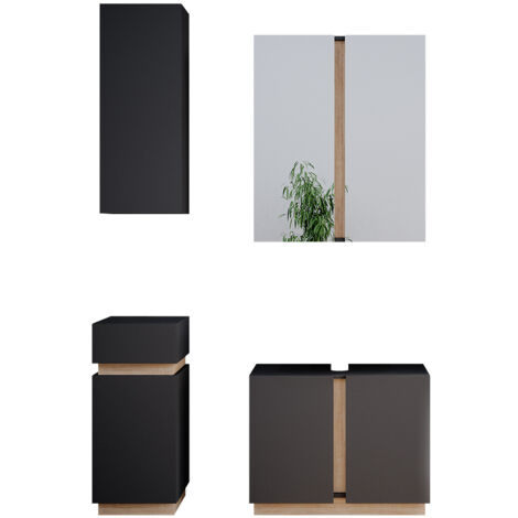 Ensemble de meubles de salle de bain Gloria, Anthracite, 4 parties, Vicco