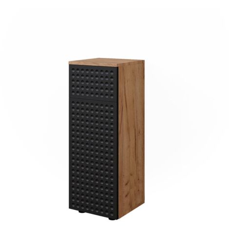 Armoire midisch Irma, Anthracite à pois, 30 x 81 cm avec 1 tiroir, 2 compartiments, salle de bain, Vicco