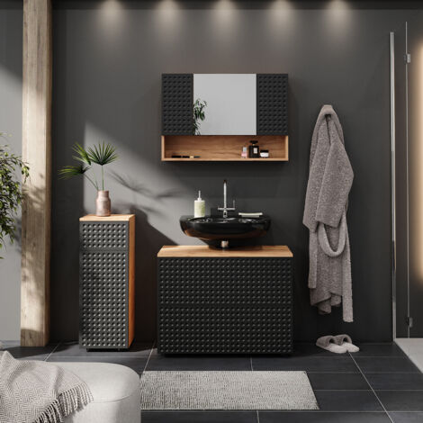 Ensemble Meuble Salle De Bain Vicco Irma - Blanc - 3 Pièces (vasque, étagère, Placard)