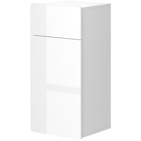 Meuble de rangement de salle de bain Izan, Blanc, 36.6 x 76.6 cm avec tiroir et porte, Vicco