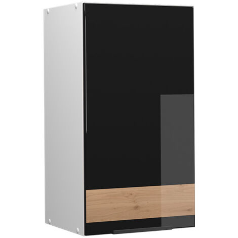 Armoire murale de salle de bain Fame-Line, Chêne noir brillant/blanc, 40 x 72 cm, Vicco (1/5)