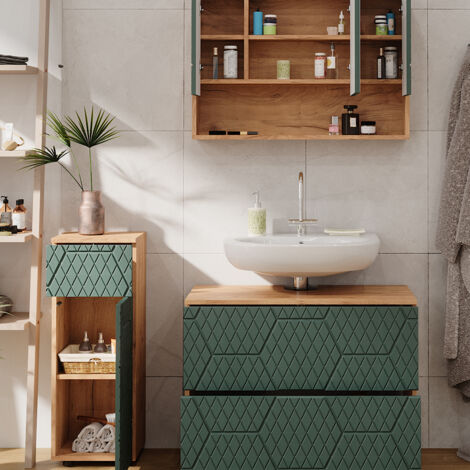 Meuble de rangement de salle de bain, effet bois 30 x 81cm