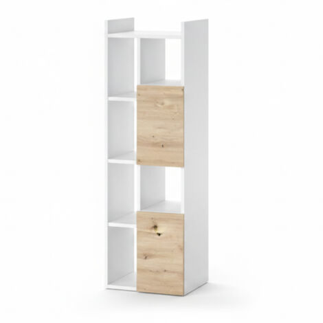 Armoire de salle de bain Alf, Blanc, 36 x 117 cm avec 2 tiroirs, Vicco